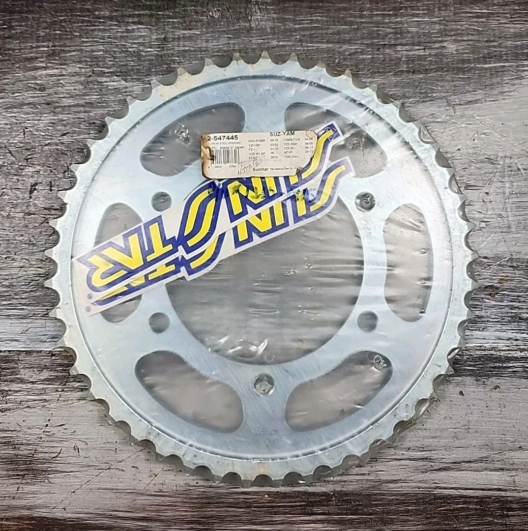 Sunstar Rear Steel 45T Sprocket 2-547445 Yamaha YZF-R6 GSX-R1000 FZ1 FZS-1