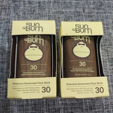 Lot of 2 New Sun Bum SPF 30 Premium Sunscreen Face Sticks. ~Exp. 05/24~