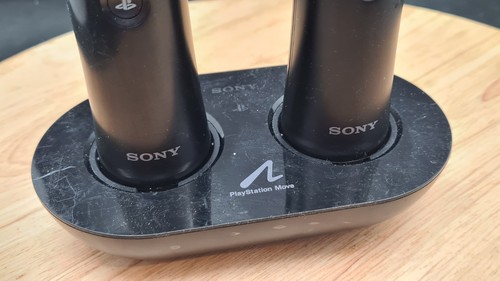 Sony PS3 Move Motion Wireless Controllers x 2 - Black Playstation 3 - Untested - Picture 2 of 9