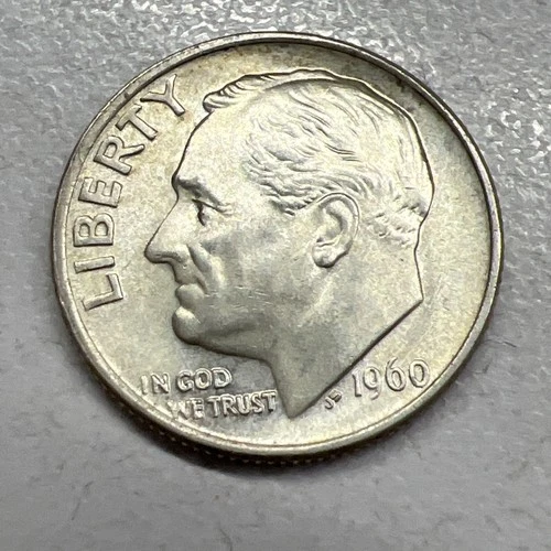 1960 Roosevelt Dime 90% Uncirculated Silver 10c US Coin