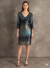 ✨ Karen Kane Sequin Dress – Size M – Northern Lights Sparkle – New with Tags