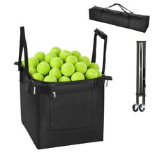 Uimoso Tennis Ball Hopper with 150-Ball Capacity and Foldable Basket Design