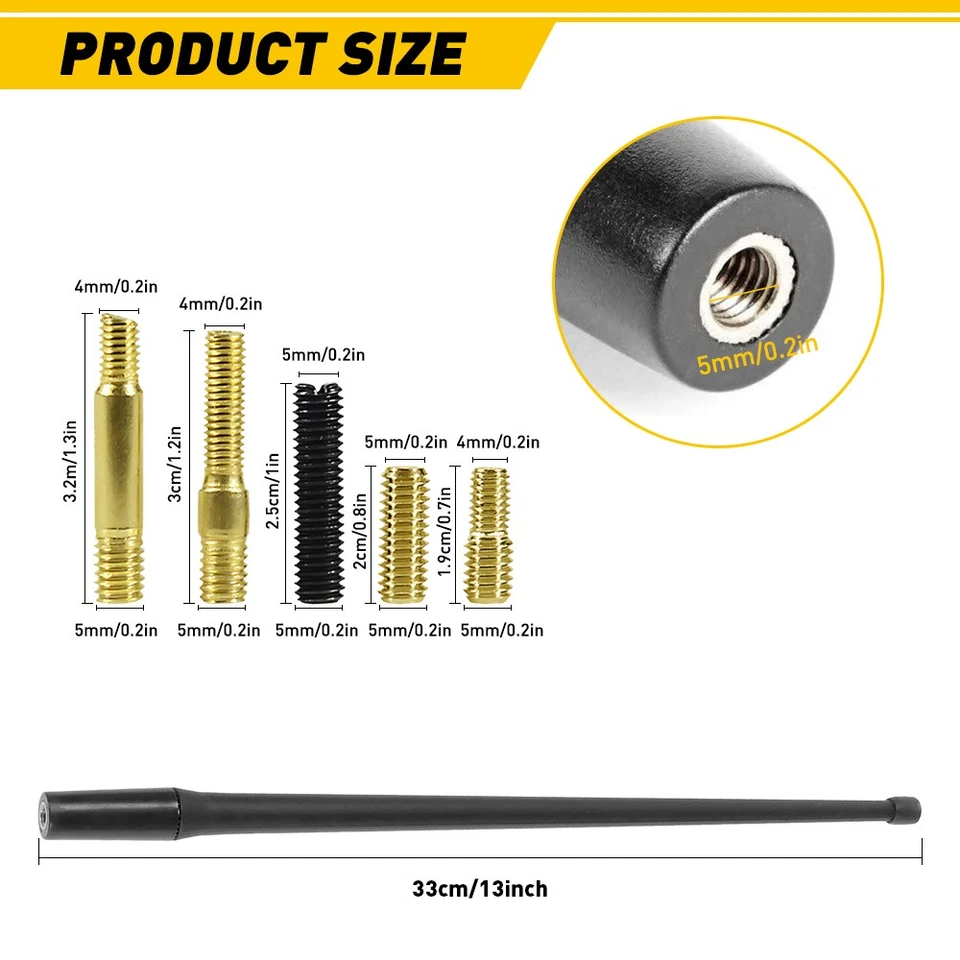 13" Car Antenna w/ Screw Universal For Most Vehicles Exterior Car Accessories - Image 2 of 4