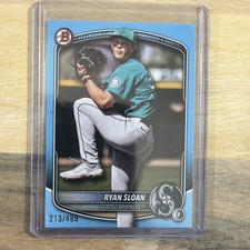 2025 Bowman Draft #BD-94 Ryan Sloan Paper Sky Blue Border /499 Mariners