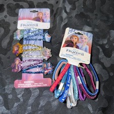 F2H- Disney Frozen II Hair Barrettes Set Of 6  Elastic Ponytail Holders