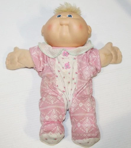 Hasbro Vintage Cabbage Patch Kids Love’N Care Blonde Hair Blue Eyes Pink Jumper
