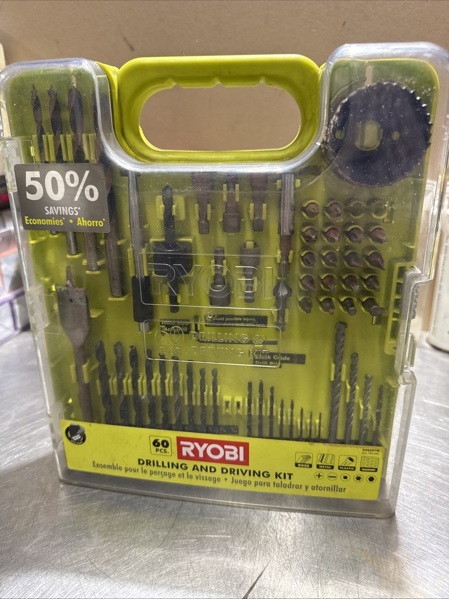 Ryobi A98601G 60 Piece Drill Bit Set Missing A Few And Some Has