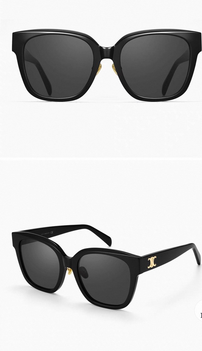 Celine Triomphe Black Square Sunglasses Designer Style Unisex Eyewear with Case View 5