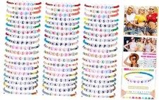 96 Pcs Beaded Friendship Bracelets Bulk Inspirational Stretch Bracelets Classic