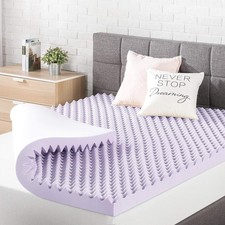 Twin Size CertiPUR Memory Foam Mattress Topper with Lavender  Egg Crate Design