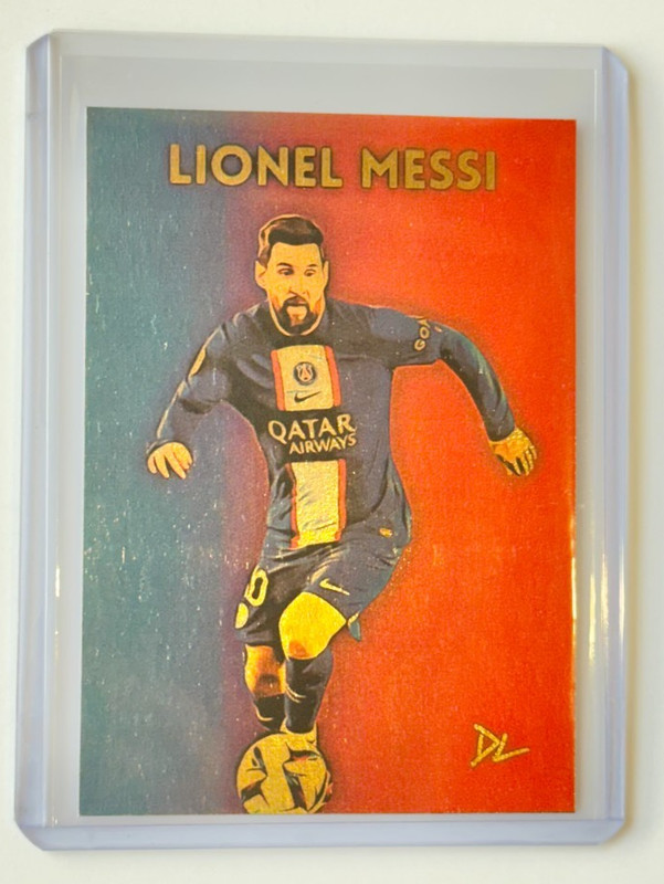 Lionel Messi Gold Plated Artist Signed "Paris Saint-Germain" Trading Card 1/1