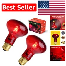 Efficient 75W Infrared Heat Bulb for Chameleons, Bearded Dragons  More - 2 Pack