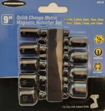 Metric 9 PC Magnetic Quick Release Nutsetter Bit Driver Set