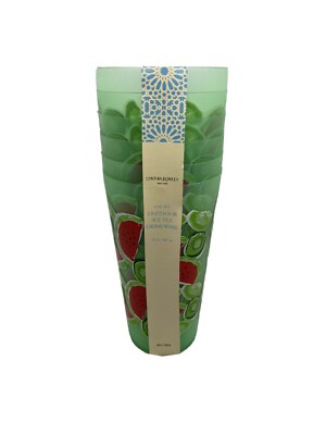 Cynthia Rowley New York Set Of 6 Ice Tea Glasses Fruit Watermelon Kiwi Lime 30oz