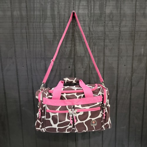 Rockland Duffel Bag Giraffe Pink Durable Travel Luggage Overnight Gym Carry On - 第 1/15 張圖片