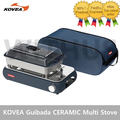 KOVEA Guibada CERAMIC 3WAY All-in-one Navy Multi Stove Grill & Carry Bag_