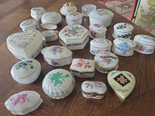 VINTAGE COALPORT PORZELLAN SCHMUCKKÄSTCHEN MIT DECKEL - MING ROSE FLORAL HERGESTELLT IN ENGLAND - Bild 6 von 6