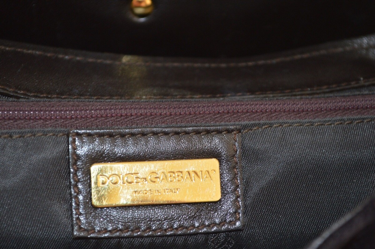 Dolce & Gabbana パーティーバッグ ブラウン Dolce & Gabbana D&G Brown Suede Leather Small Satchel Saddle
