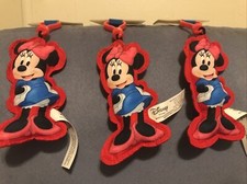  3 DISNEY mickey and friends MINNIE MOUSE CLASSIC plush bag clip great gift new