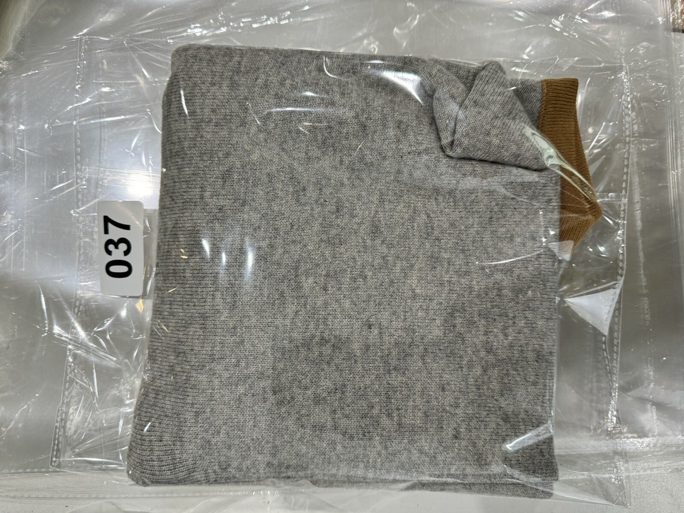 Cashmere & Silk Ringer Tee Knit Soft Classic Luxury Medium Neutral Grey ...