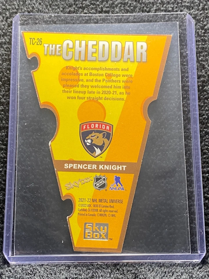 2021-22 Skybox Metal Universe - The Cheddar - Die Cut - #TC-26 Spencer Knight - Image 2 of 2