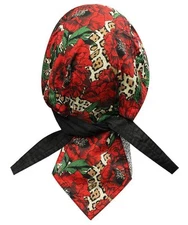 Rose Leopard Spots Durag Head Wrap Skull Cap Terry Cloth Sweatband Capsmith