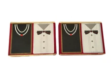 The U.S. Playing Card Co. Vtg. Tuxedo & Pearls Congress Double Deck Cards