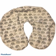 Boppy Nursing Pillow Cover Elephant Grey White Gingham Reversible