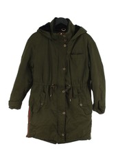Pull&bear Women's Coat S Green Cotton With Polyamide, Polyester Overcoat
