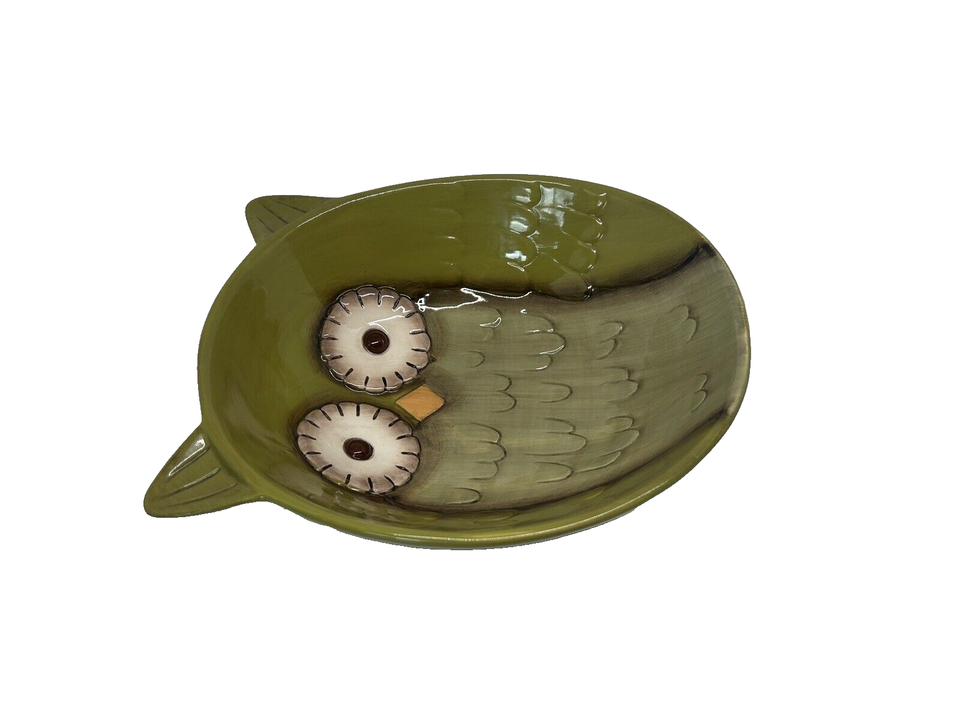 Grasslands Road Owl Bowl 8”X7" Green Decorative Serving Dish eBay