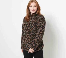 Koolaburra by UGG Brushed Back Sherpa Pullover - Big Leopard (XS) a458762 -