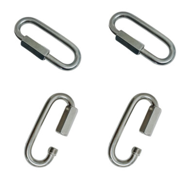 4Pcs Marine Stainless Steel T316 3/16'' Long Quick Link 800 Lbs WLL Connect Link