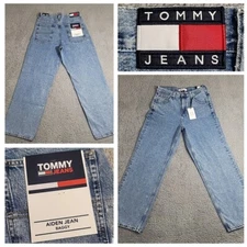 New! Tommy Hilfiger Jeans Men's 30x30 Aiden Baggy Stone Wash Blue Denim $99.50