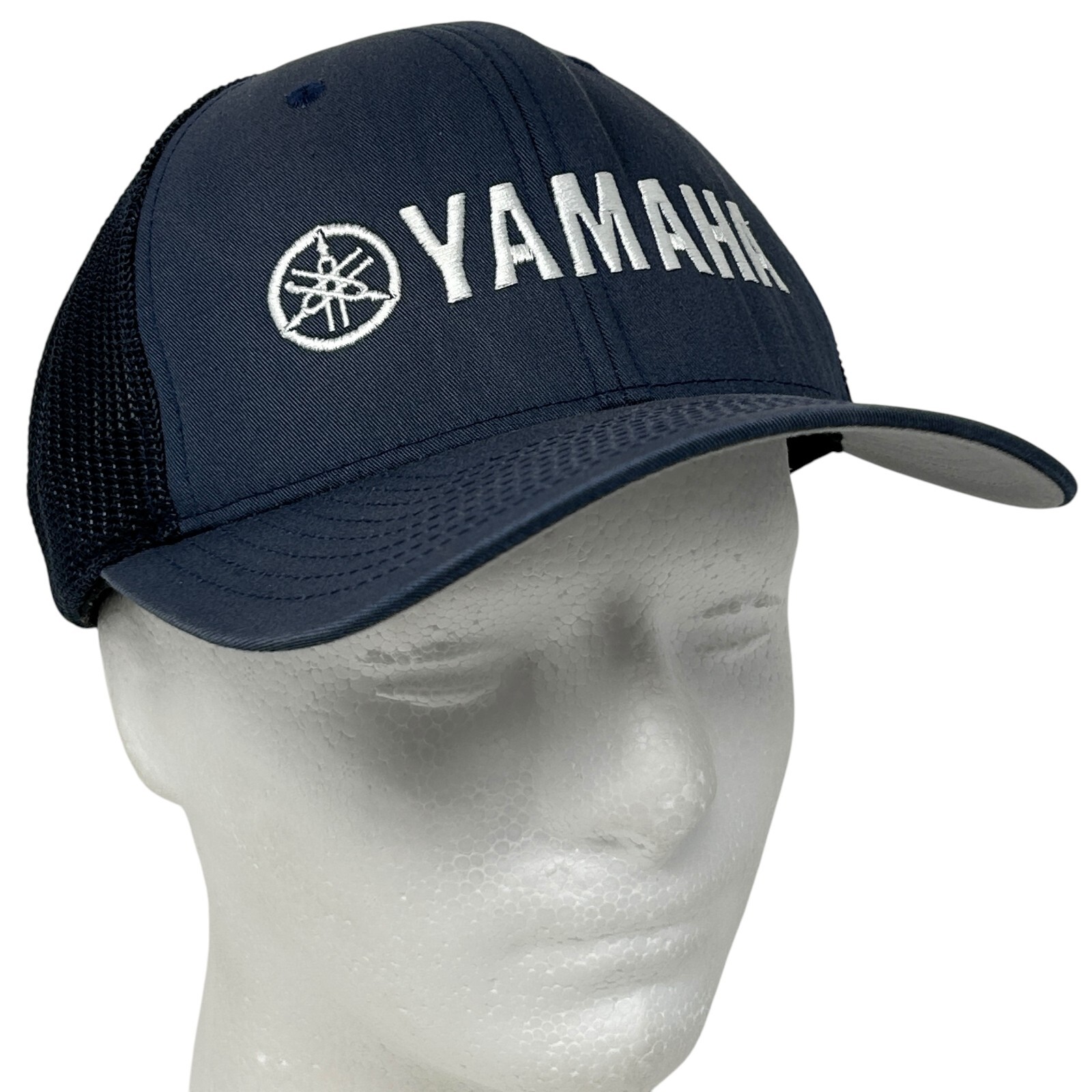 Yamaha Motorcycles Trucker Hat Baseball Cap Biker Motocross MX Blue FlexFit L-XL