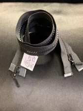22" Black Molded Plastic 2-way Separating Zipper with Stylized Pulls