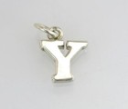 Vintage Estate 925 Sterling Silver Letter "Y" Alphabet Charm Pendant