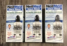 3 NeilMed Sinus Rinse 8z KIT Bottles with Premium Packets New 08/2008 Expiration