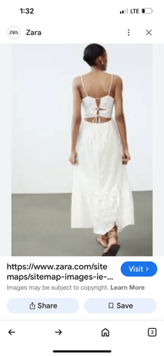Zara Maxikleid weiß Viskose Ösen Spaghettiträger Bindeband Rüschensaum Gr. M Gr - Bild 9 von 9