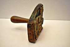 Antik Holz Messing Druck Stempel - Vintage Block Werkzeug Pferd Design Selten