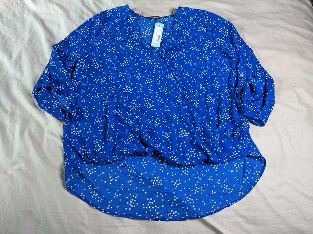 west kei allan rolltab high low blouse