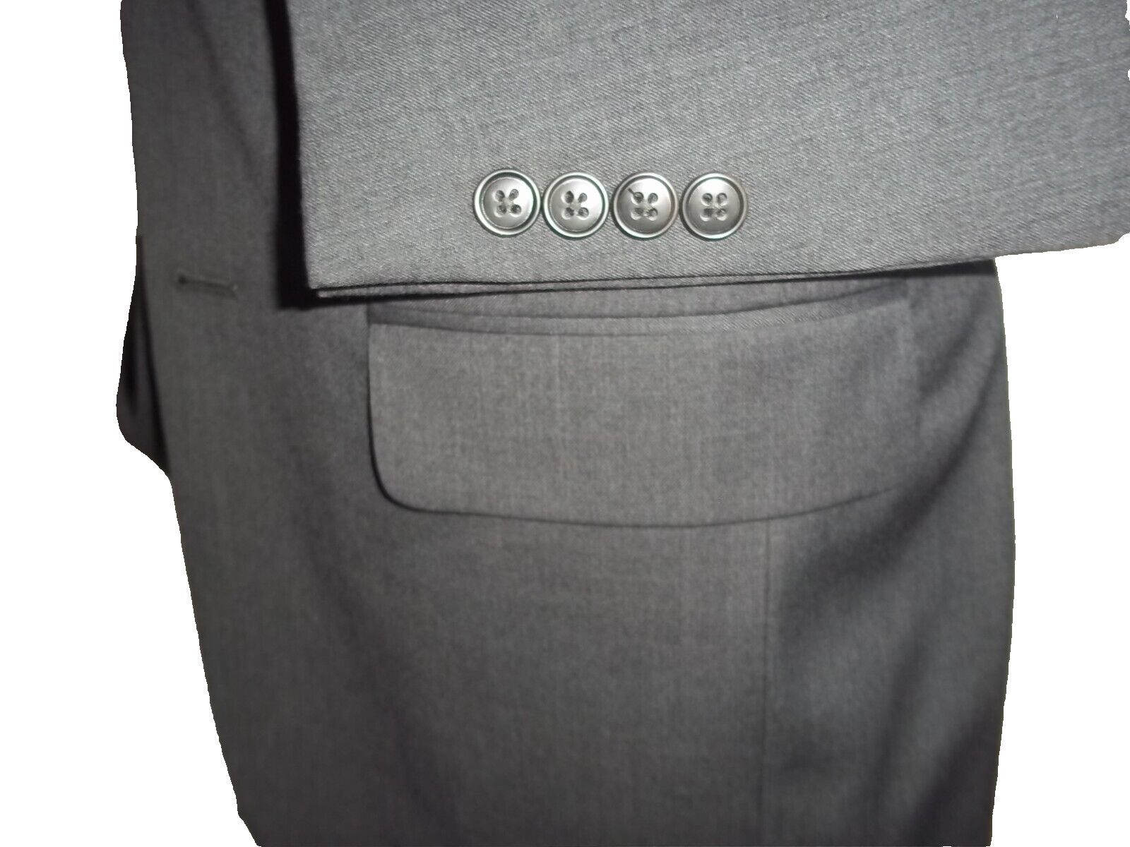 @* Jos A. Bank Solid Gray 2Button Wool Suit Slim … - image 5