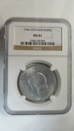 Vietnam 1 Dong Aluminium, 1946, NGC MS 61