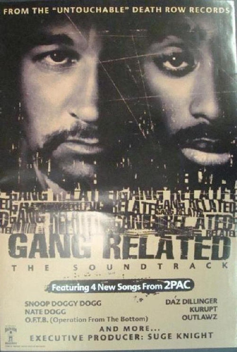 TUPAC GANG RELATED 1997 MOVIE SOUNDTRACK POSTER 2PAC HIP HOP RAP