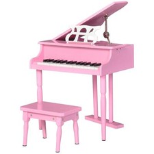 30 Keys Mini Kids Piano for Child with Music Stand and Bench Best Gifts Toy Pink