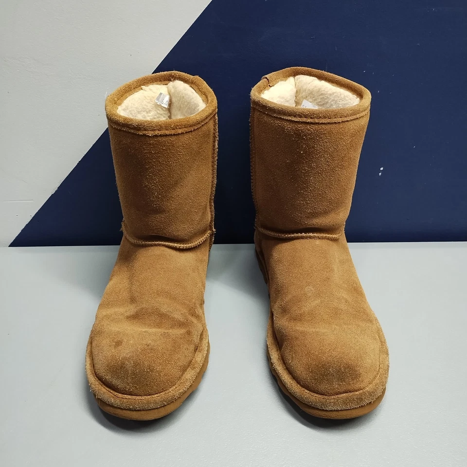 Bearpaw Winter Snow Boot Youth Size 6 Brown Suede Logo Faux Fur Lined Round Toe - Image 3 of 4