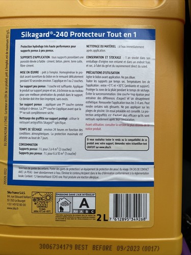 Protector todo en 1 SIKA repelente al agua - Sikagard-240 - 2l - Imagen 3 de 3