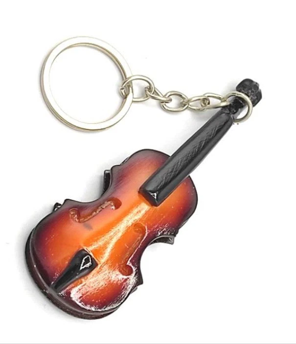 VIOLON PORTE CLÉ en BOIS FAIT MAIN Instrument Musique Classique Cordes Orchestre - Photo 2/4