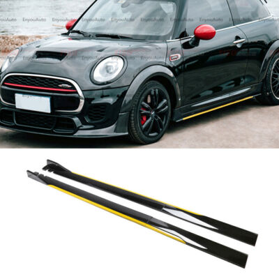 Gloss Black For Mini Cooper R55 56 F55 56 86'' Side Skirt Extension Rocker Panel