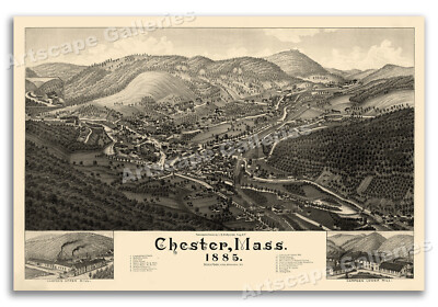 Chester Massachusetts 1885 Historic Panoramic Town Map - 20x30