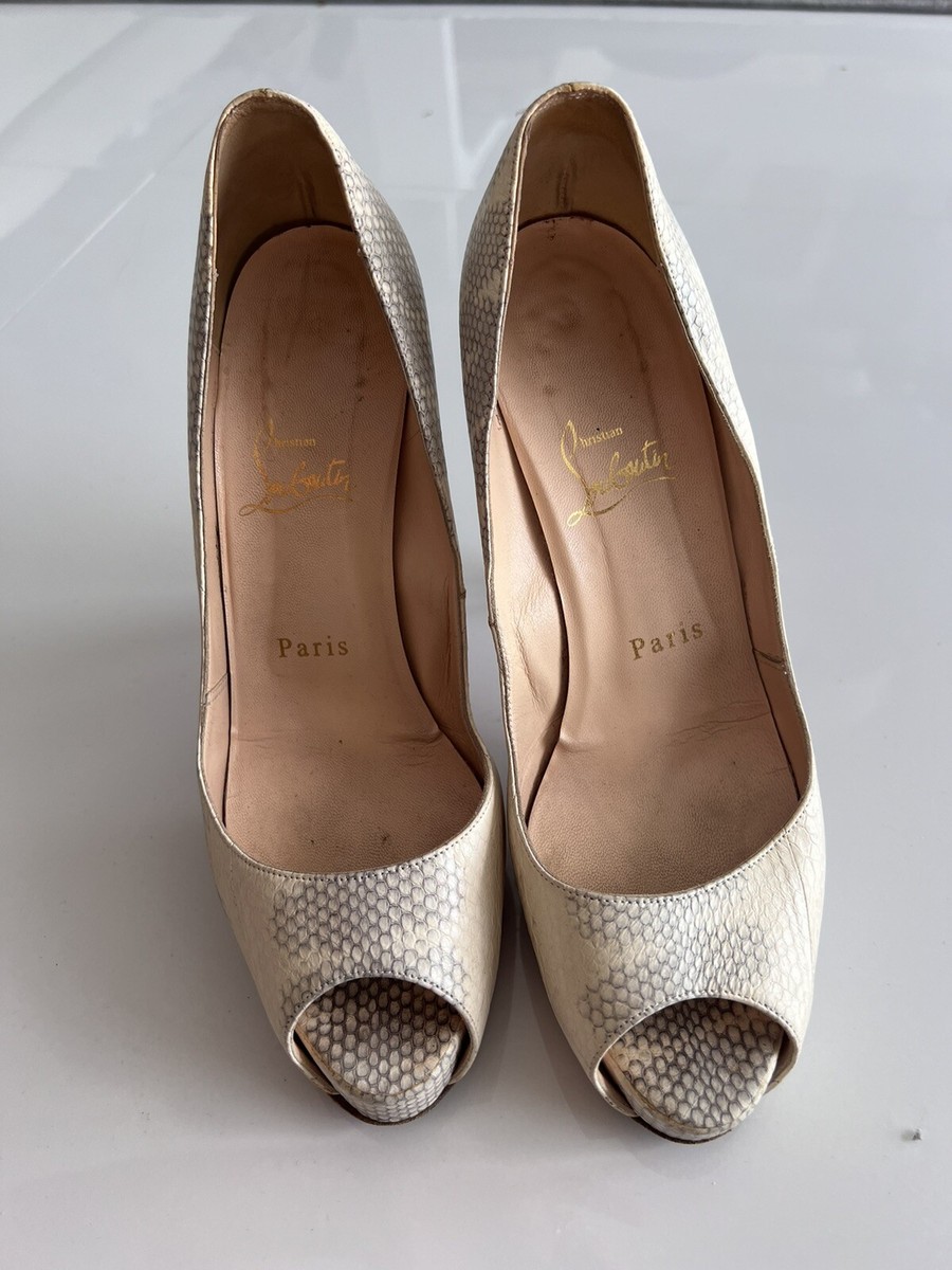 Peep Toe Snakeskin Red Bottoms Christian Louboutin Pumps Very